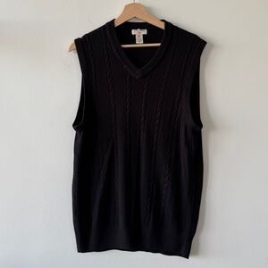 Vintage Docker’s Men's Black Sweater Vest - Large